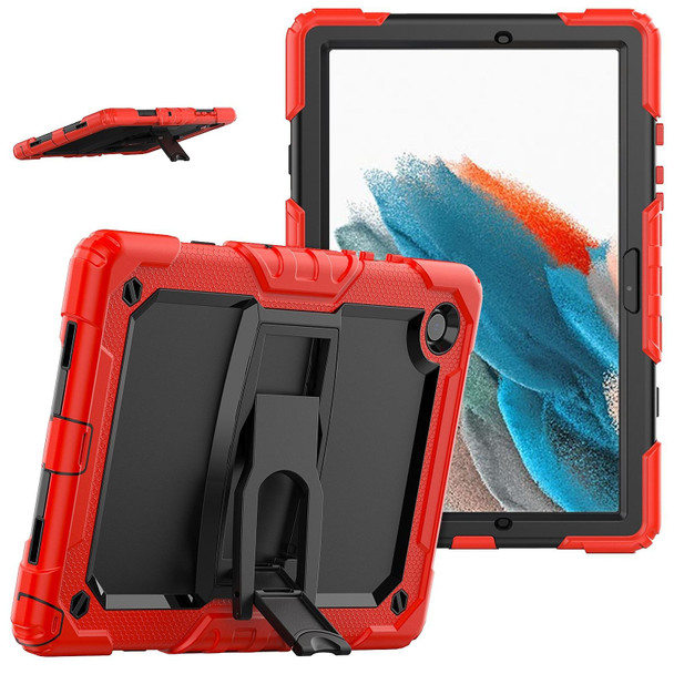 Samsung Galaxy Tab A8 10.5 2021 Shockproof Black Silicone + PC Tablet Protective Case(Red)