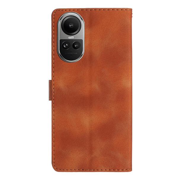 For OPPO Reno10 5G / Reno10 Pro 5G Global Flower Butterfly Embossing Pattern Leatherette Phone Case(Brown)