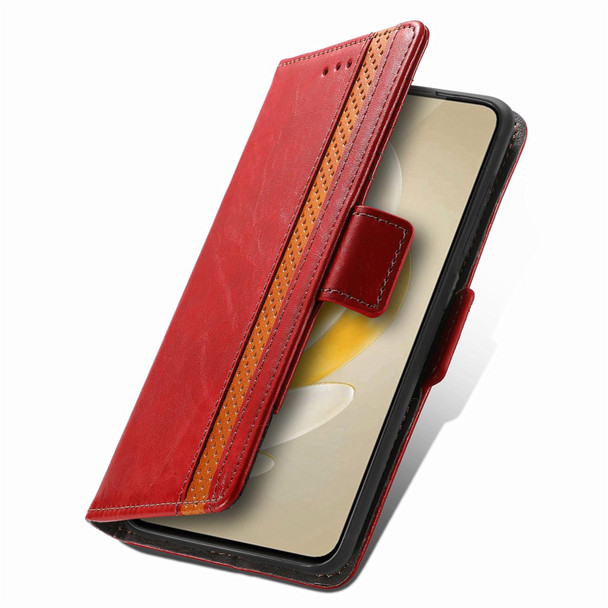 For vivo iQOO Z8X CaseNeo Splicing Dual Magnetic Buckle Leatherette Phone Case(Red)