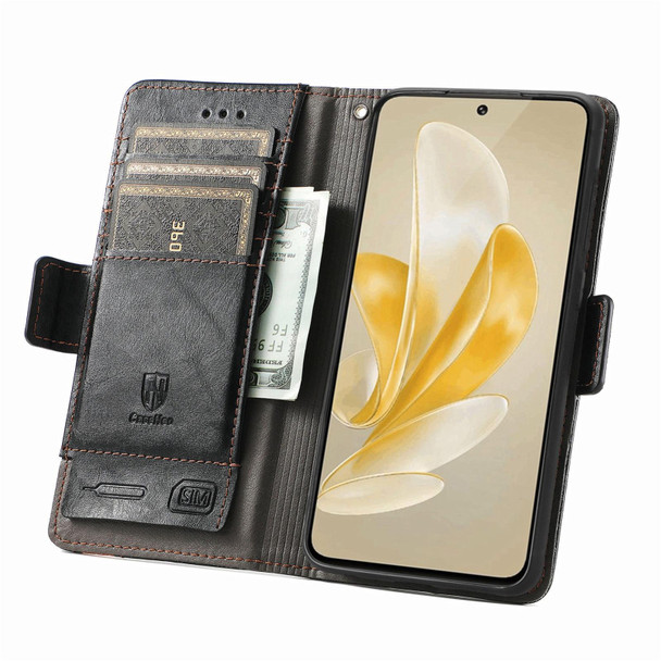 For vivo iQOO Z8 CaseNeo Splicing Dual Magnetic Buckle Leatherette Phone Case(Black)