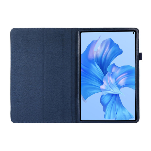 For Huawei MatePad Pro 11 2024 Litchi Texture Leatherette Tablet Case with Holder(Dark Blue)