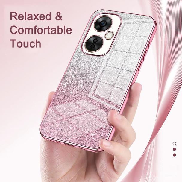 For OnePlus 10T / Ace Pro Gradient Glitter Powder Electroplated Phone Case(Transparent)