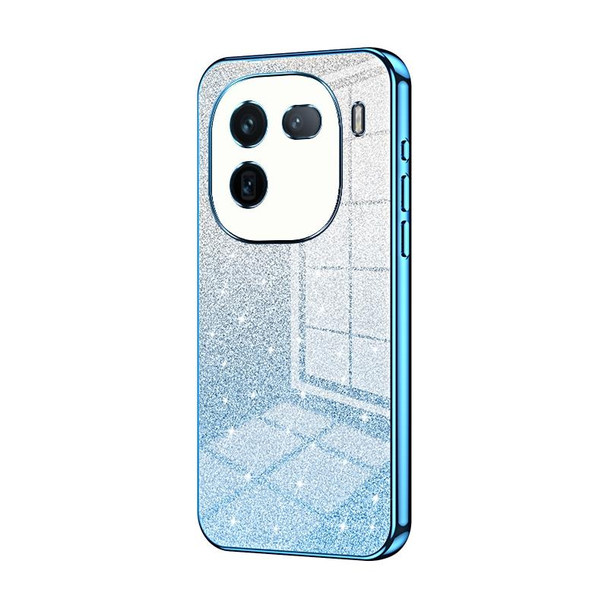 For vivo iQOO 12 Gradient Glitter Powder Electroplated Phone Case(Blue)