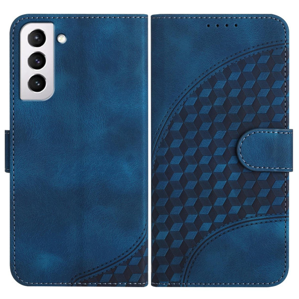 For Samsung Galaxy S21+ 5G YX0060 Elephant Head Embossed Phone Leatherette Case with Lanyard(Royal Blue)