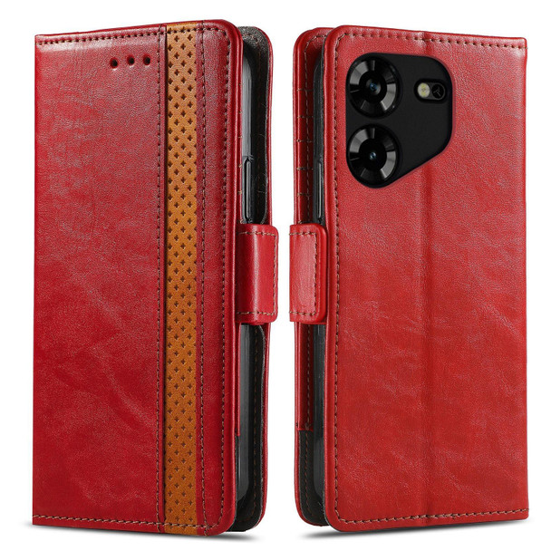 For Tecno Camon 20 Premier CaseNeo Splicing Dual Magnetic Buckle Leatherette Phone Case(Red)