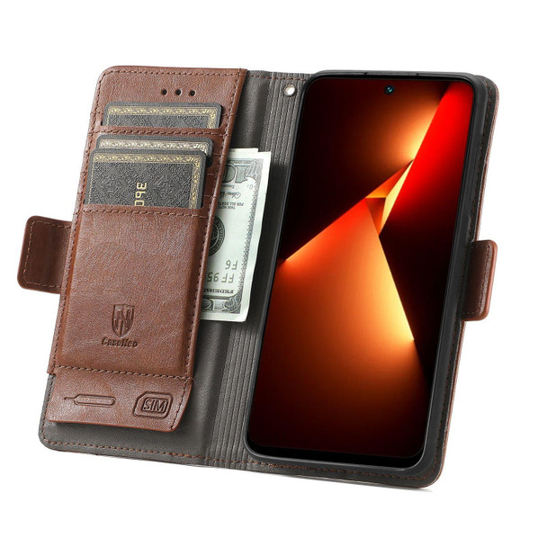 For Tecno  Camon 20 / 20 Pro 4G CaseNeo Splicing Dual Magnetic Buckle Leatherette Phone Case(Brown)