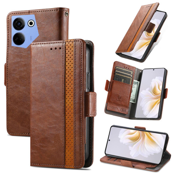 For Tecno  Camon 20 / 20 Pro 4G CaseNeo Splicing Dual Magnetic Buckle Leatherette Phone Case(Brown)