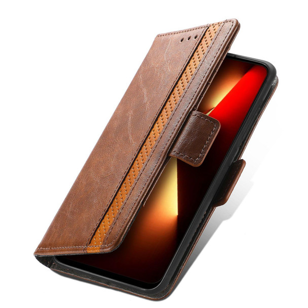 For Tecno  Camon 20 / 20 Pro 4G CaseNeo Splicing Dual Magnetic Buckle Leatherette Phone Case(Brown)