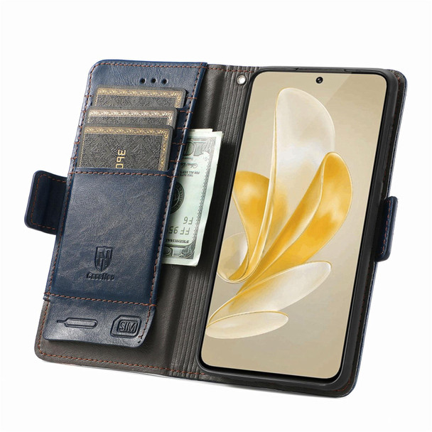 For vivo iQOO 12 Pro CaseNeo Splicing Dual Magnetic Buckle Leatherette Phone Case(Blue)
