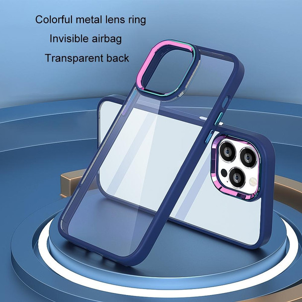 Colorful Metal Lens Ring Phone Case - iPhone 13 Pro(Translucent)