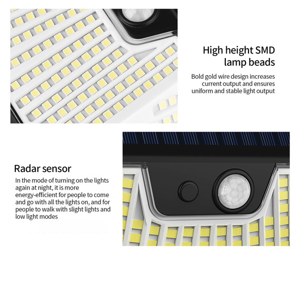 1pc XY0159 159 LEDs Outdoor Solar Human Body Sensor Courtyard Wall Light