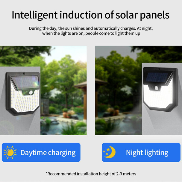 1pc XY0159 159 LEDs Outdoor Solar Human Body Sensor Courtyard Wall Light