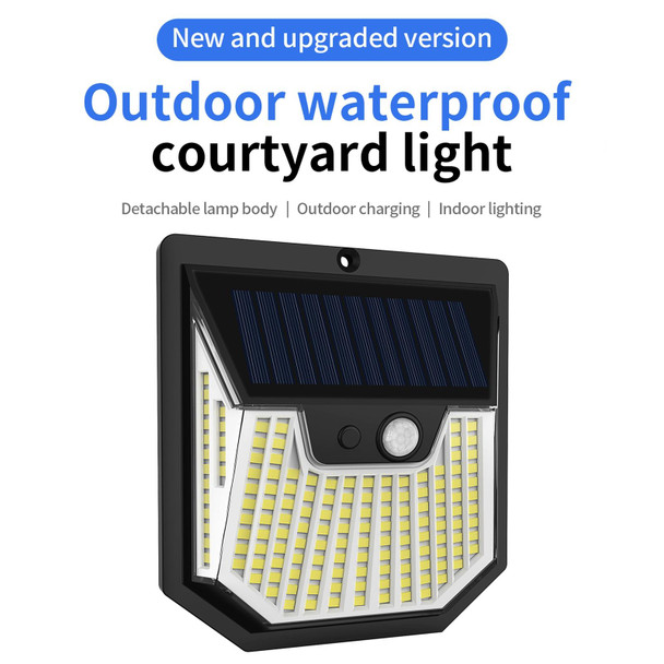 2pcs XY0159 159 LEDs Outdoor Solar Human Body Sensor Courtyard Wall Light