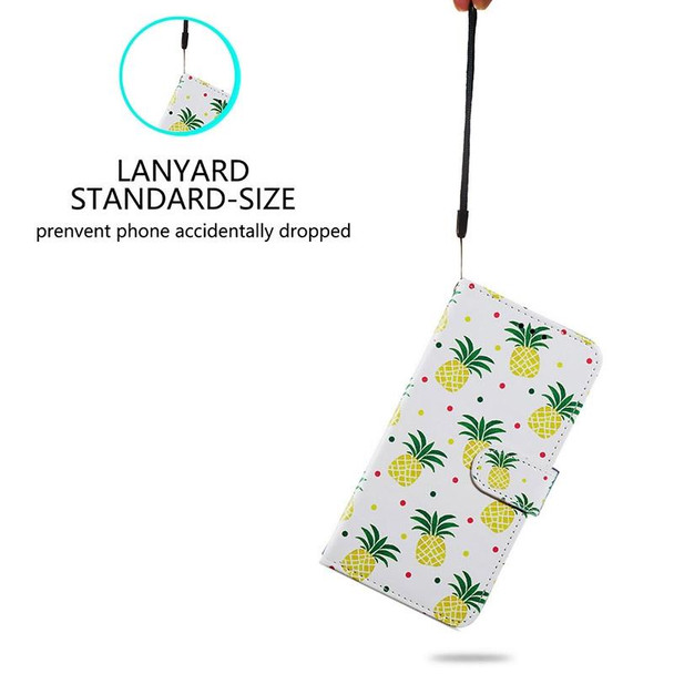 For ZTE Blade A52 Painted Pattern Horizontal Flip Leather Phone Case(Pineapple)