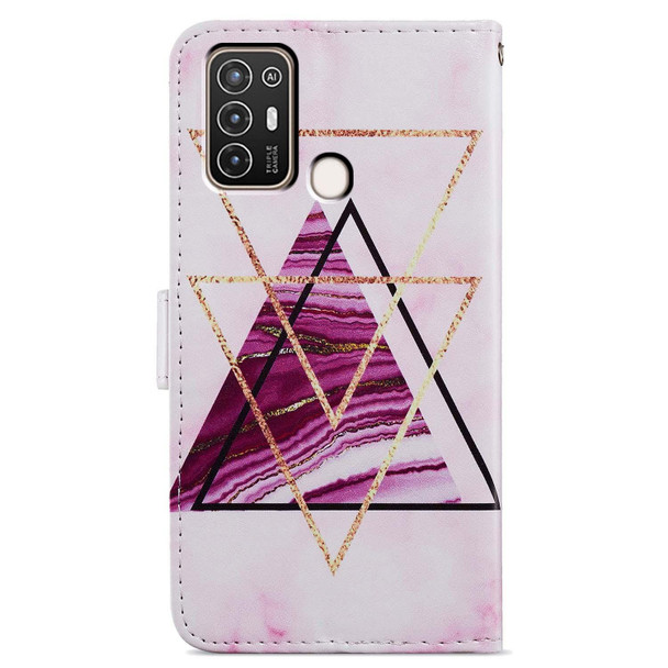 For ZTE Blade A52 Painted Pattern Horizontal Flip Leather Phone Case(Marble)