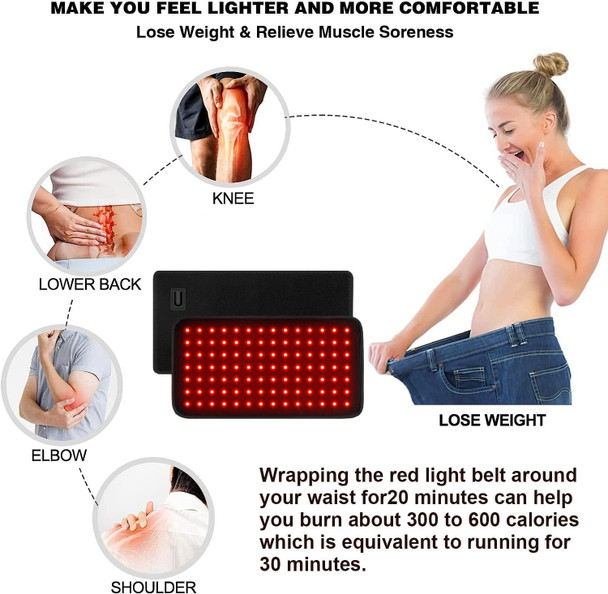 120 LEDs Red Light + Infrared Light Therapy Belt For Back Shoulder Waist Pain Relief EU Plug