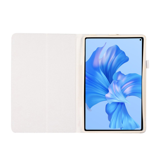 For Huawei MatePad Pro 11 2024 Litchi Texture Leatherette Tablet Case with Holder(White)