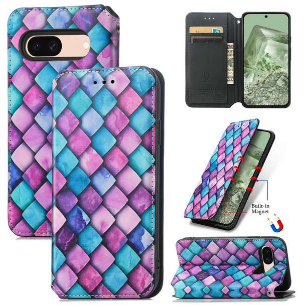 For Google Pixel 6 CaseNeo Colorful Magnetic Leatherette Phone Case(Purple Scales)