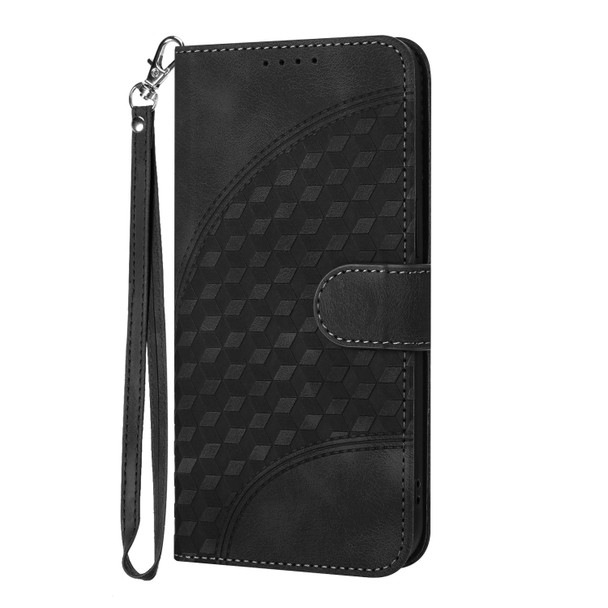 For Samsung Galaxy S21+ 5G YX0060 Elephant Head Embossed Phone Leatherette Case with Lanyard(Black)