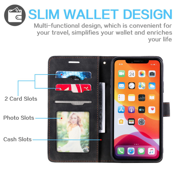 Skin Feel Anti-theft Brush Horizontal Flip Leather Phone Case - iPhone 11 Pro Max(Black)