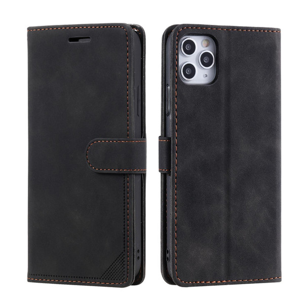 Skin Feel Anti-theft Brush Horizontal Flip Leather Phone Case - iPhone 11 Pro Max(Black)