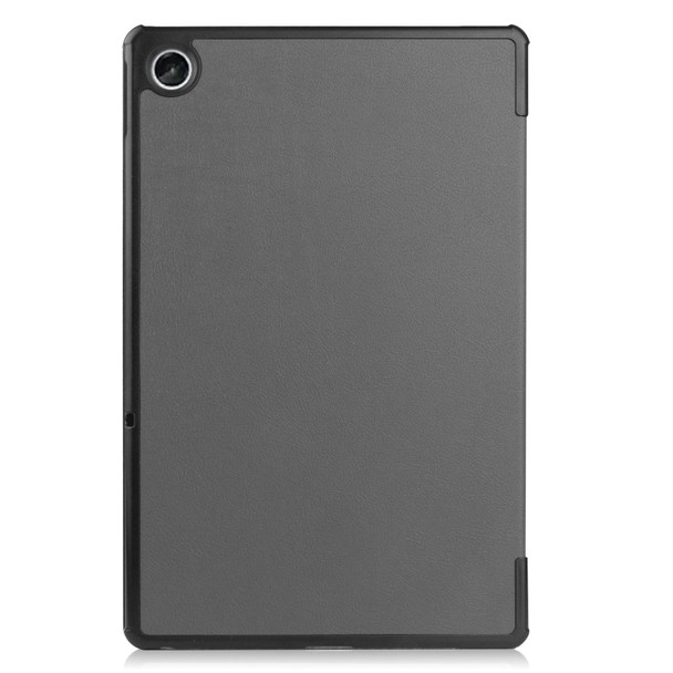 For Lenovo Qitian K10 Pro 5G 3-folding Leatherette Smart Tablet Case(Grey)