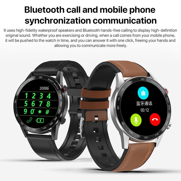 1.3 inch Touch Screen Dual-mode Bluetooth Smart Watch, Support Sleep Monitor / Heart Rate Monitor / Blood Pressure Monitoring(Black Leatherette Strap)