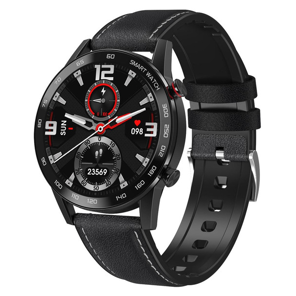 1.3 inch Touch Screen Dual-mode Bluetooth Smart Watch, Support Sleep Monitor / Heart Rate Monitor / Blood Pressure Monitoring(Black Leatherette Strap)