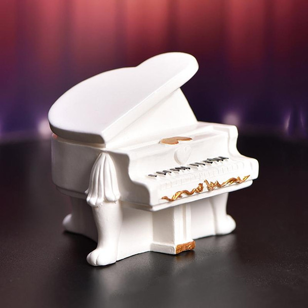 Micro Landscape Simulation Musical Instrument Resin Ornament Miniature Desktop Decoration, Style: No.13 White Piano