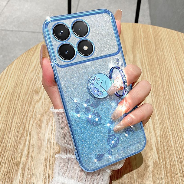 For Xiaomi Redmi K70 Gradient Glitter Immortal Flower Ring All-inclusive Phone Case(Pink)