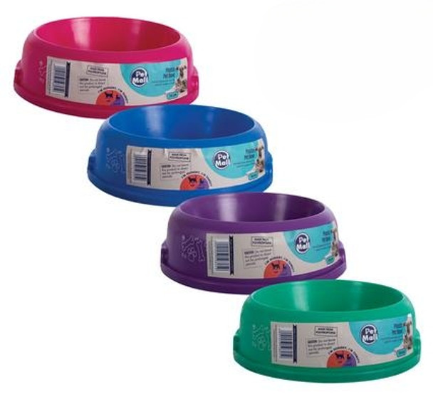 Pet Dog/Cat Bowl Plastic16cm Assorted Colours