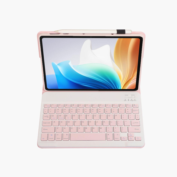 For OPPO Pad Air2 11.4 inch OP14 TPU Ultra-thin Detachable Bluetooth Keyboard Leatherette Case(Pink)