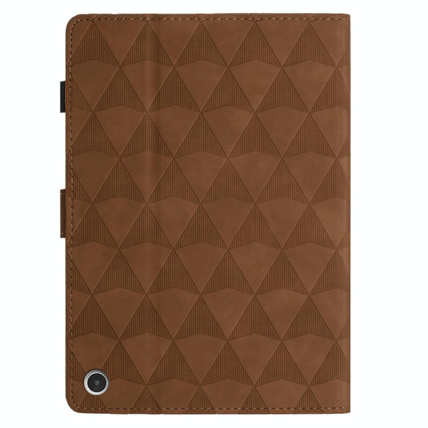 For Amazon Kindle Fire Max 11 2023  Diamond Texture Embossed Leatherette Smart Tablet Case(Brown)