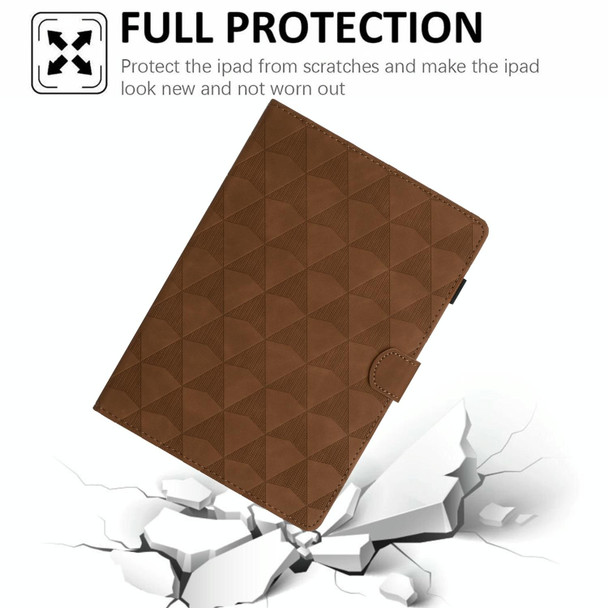 For Amazon Kindle Fire Max 11 2023  Diamond Texture Embossed Leatherette Smart Tablet Case(Brown)