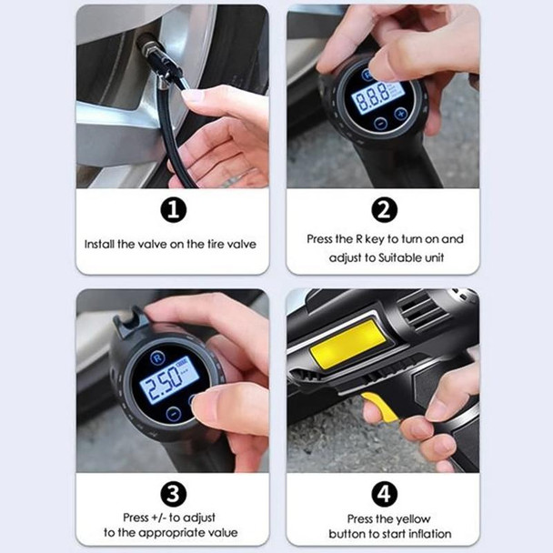 Car Portable Mini Wired Digital Display Tire Inflator Pump