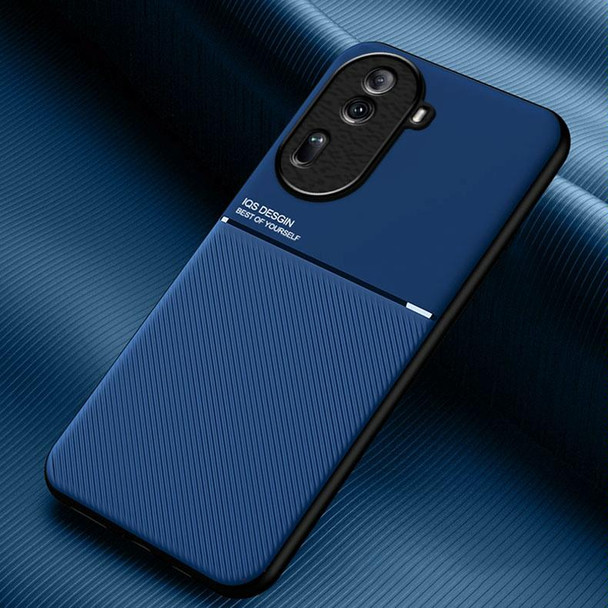 For OPPO Reno11 5G China Classic Tilt Strip Grain Magnetic Shockproof PC + TPU Phone Case(Blue)