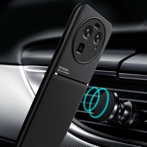 For OPPO Find X6 Pro Classic Tilt Strip Grain Magnetic Shockproof PC + TPU Phone Case(Black)