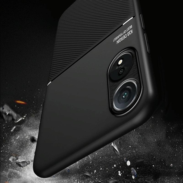 For OPPO A78 4G Classic Tilt Strip Grain Magnetic Shockproof PC + TPU Phone Case(Black)