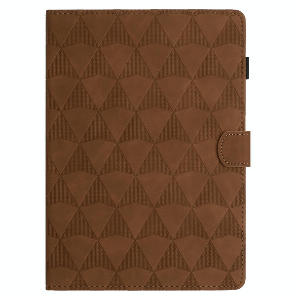 For Lenovo Tab M10 Plus Diamond Texture Embossed Leatherette Smart Tablet Case(Brown)