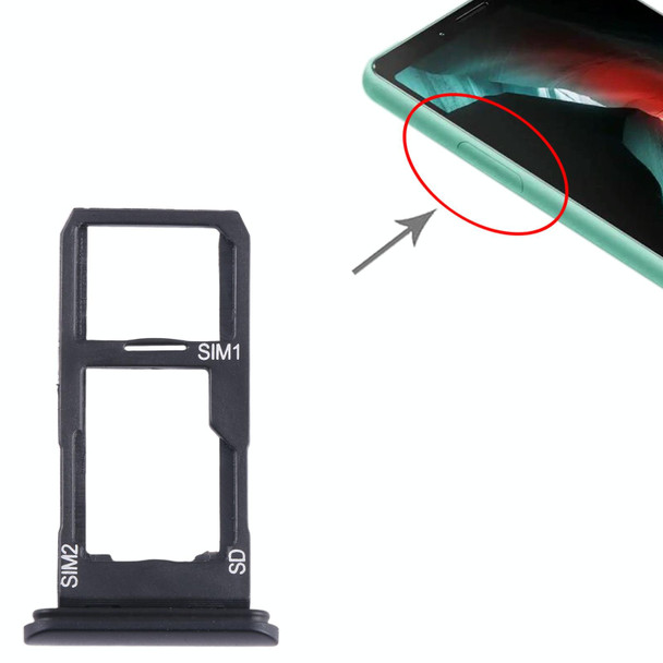 For Sony Xperia 10 II Original SIM + SIM / Micro SD Card Tray (Black)