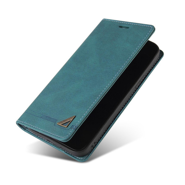 For OPPO Reno10 Global Skin Feel Anti-theft Brush Horizontal Flip Leatherette Case with Holder(Blue)