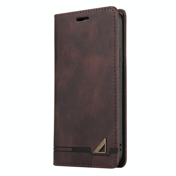 For OPPO A58 4G Skin Feel Anti-theft Brush Horizontal Flip Leatherette Case with Holder(Brown)