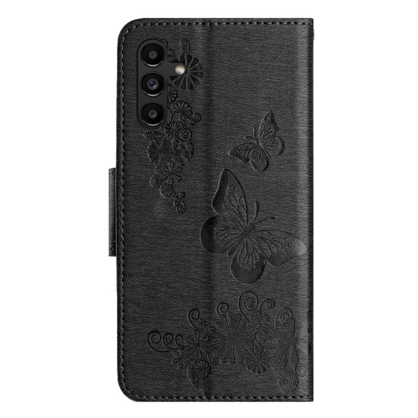 For Samsung Galaxy A35 Butterfly Embossed Flip Leatherette Phone Case(Black)