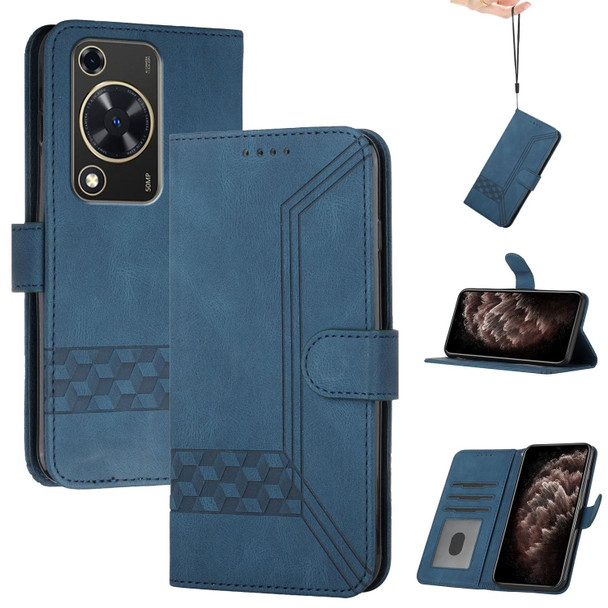 For Huawei Enjoy 70 Cubic Skin Feel Flip Leatherette Phone Case(Blue)