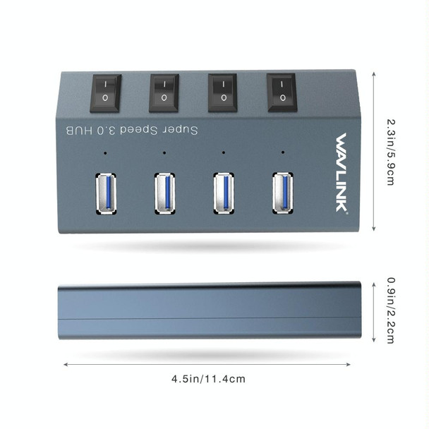 WAVLINK WL-UH3049 USB 3.0 4-Ports Desktop Fast Charger Station with Independent Switch(AU Plug)