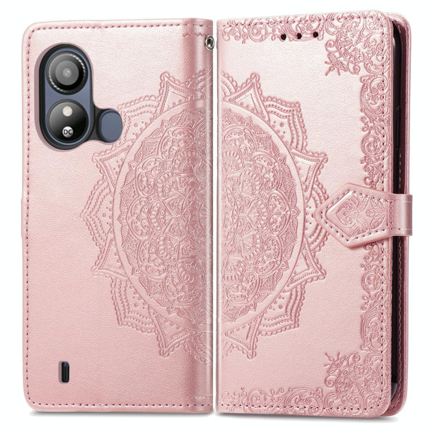 For ZTE Blade L220 Mandala Flower Embossed Leather Phone Case(Rose Gold)