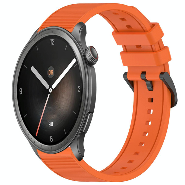 For Amazfit Balance 22mm Textured Silicone Solid Color Watch Band(Orange)