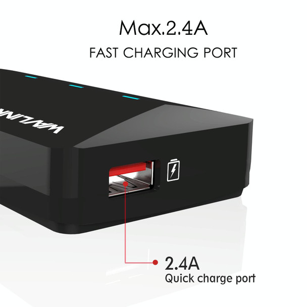 WAVLINK WL-UH3042P1 2.4A Fast Charging Adapter for Keyboard Mouse 4-Port USB3.0 HUB(EU Plug)