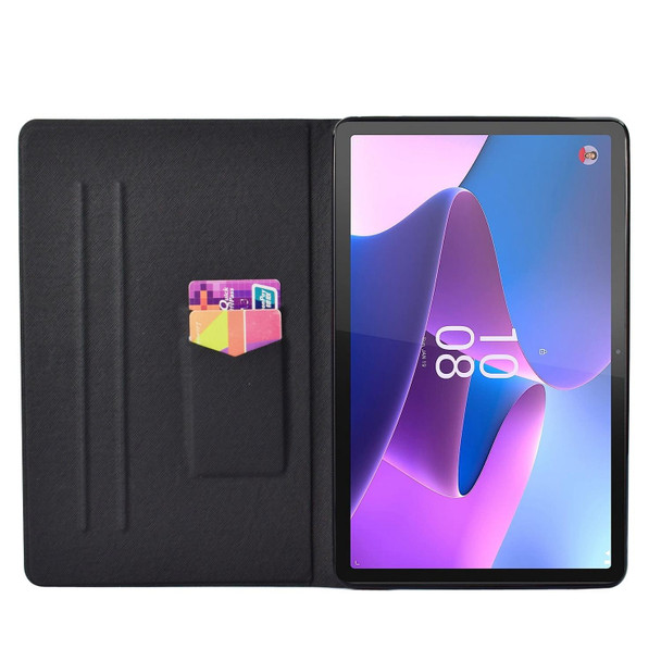 For Lenovo Tab P11 Gen2 /Xiaoxin Pad Plus 2023 Voltage Coloured Drawing Smart Leatherette Tablet Case(Flowers)