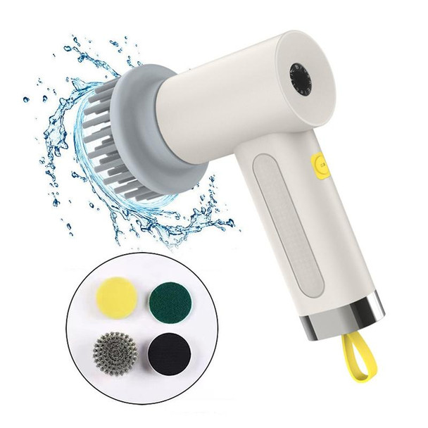 Multifunctional Handheld Cordless Electric Cleaning Brush(Ivory White)